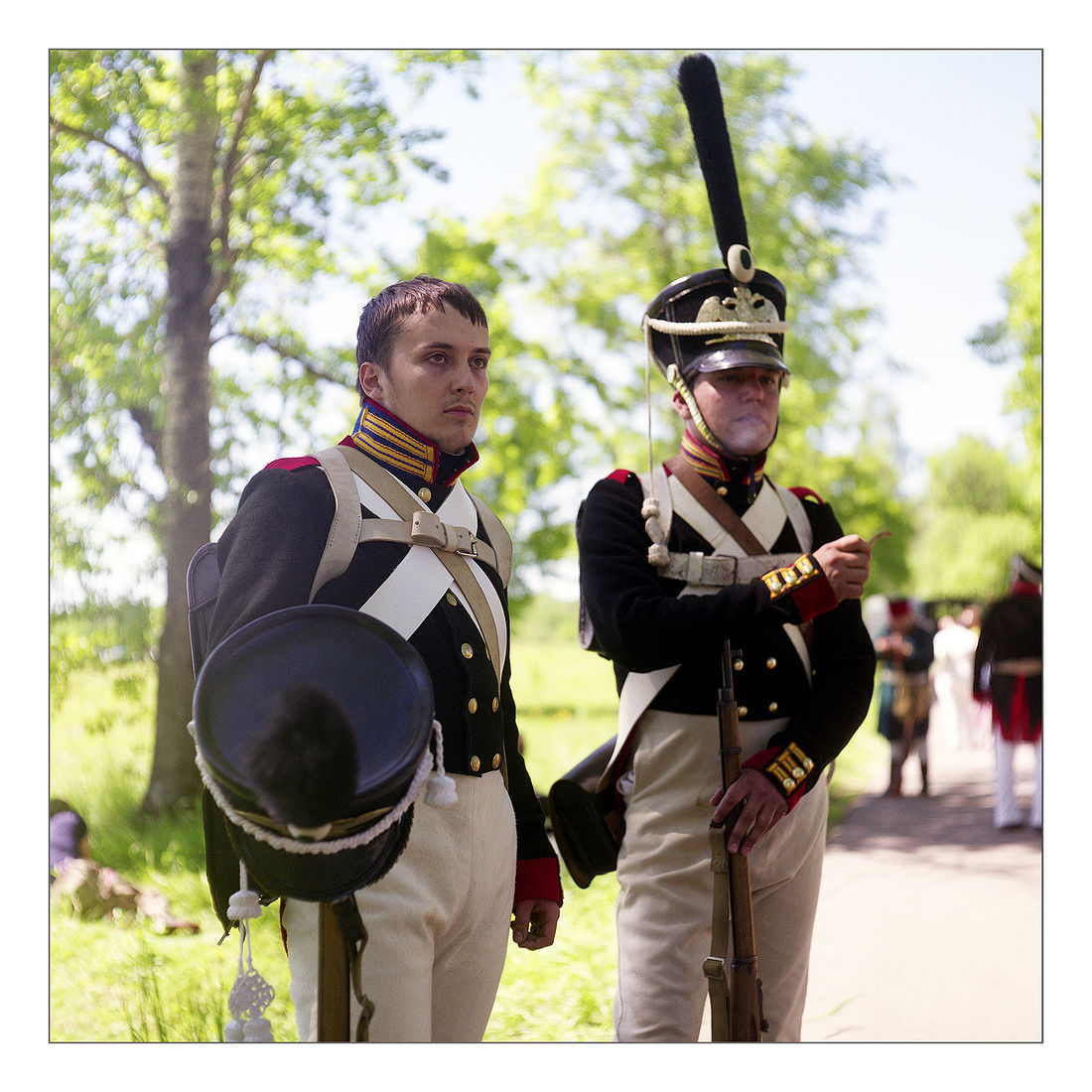 Реконструкторы на Бородинском поле. Военно-исторический праздник «Стойкий оловянный солдатик», фото и видео. Швейцарская пехота репетиция